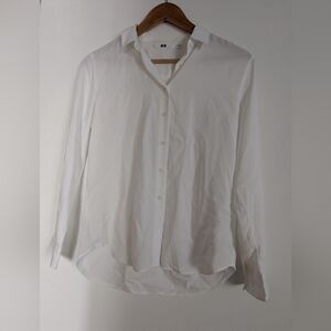 Uniqlo White Cotton Button-Down Shirt